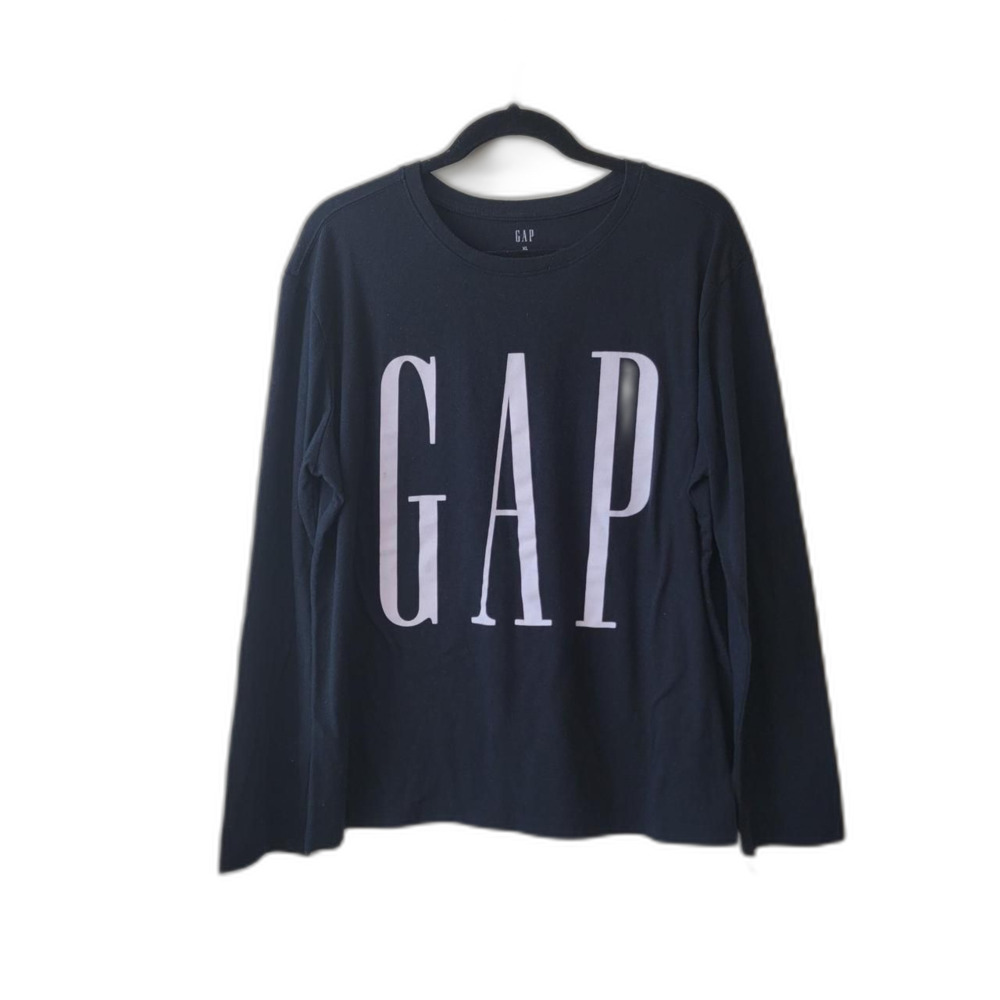 Gap Navy Long Sleeve GAP Logo Graphic Tee Size XL